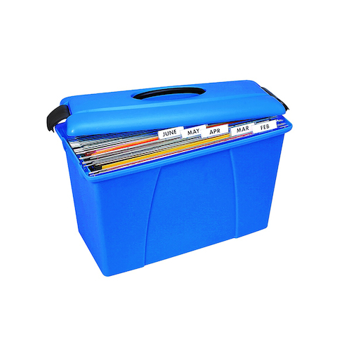Crystalfile Carry Case Box 18 Litre Blue With Lid 8008601 - 6 Pack