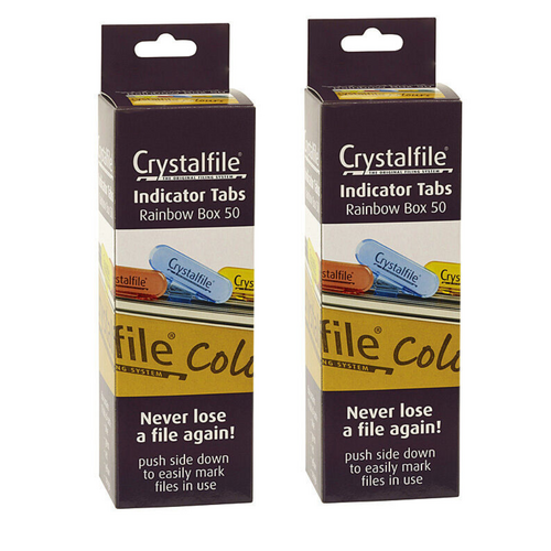 2 X Crystalfile Tab Indicators For Suspension Files Rainbow 11365C - 50 Pack