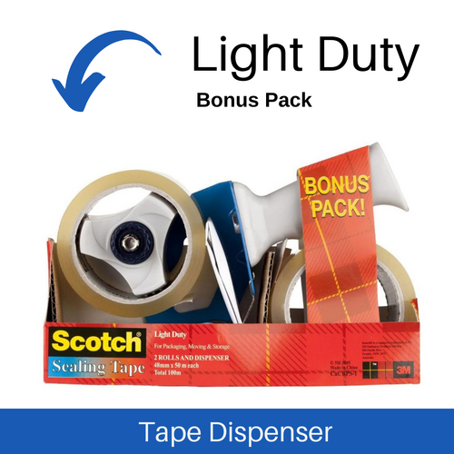 Scotch Sealing Packaging Tape BPS-1 Dispenser + 2 Tapes 48mm x 50m