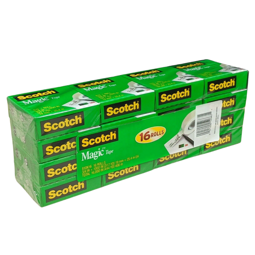 Scotch Magic Tape Invisible Tape 810-16PK 19mm x 25m - Pack of 16