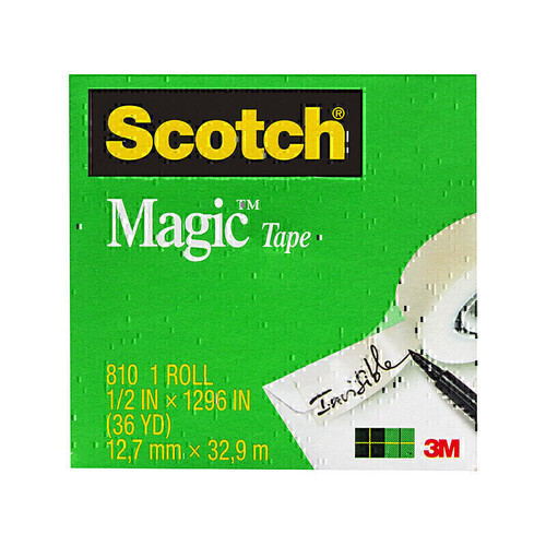 Scotch Magic Tape Invisible Tape 810 12mm x 33m 26094 - Pack of 12
