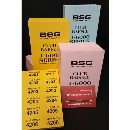 1 x BSG Club Raffle Tickets 1-6000 SERIES - (1 BOOK) 