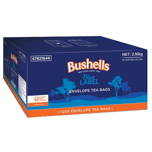 Bushell's Tea Bags Blue Label Black Tea Enveloped - 1200 Pack