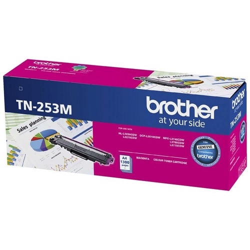 Brother Genuine TN 253 Toner Cartridge - Magenta