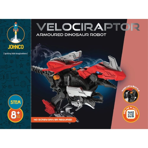 Johnco Velociraptor Armoured Dinosaur Robot - Small