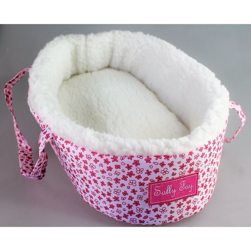 Sally Fay Toy Baby Doll Accessory Carry Basket Wool Lined