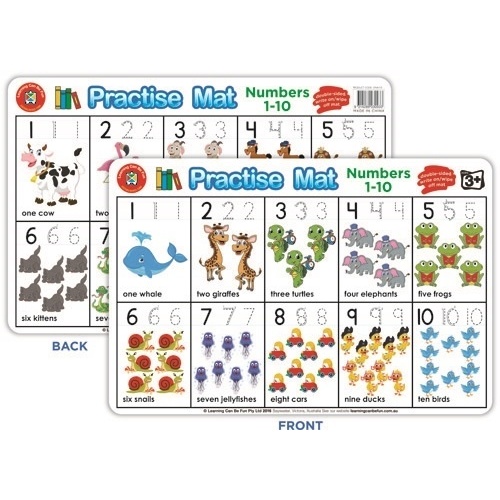 Educational Posters | Practice Mats | Placemats Learning Can Be Fun - NUMBERS 1-10