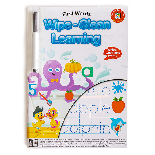 Wipe-Clean Learning Book "First Words" Educational Book