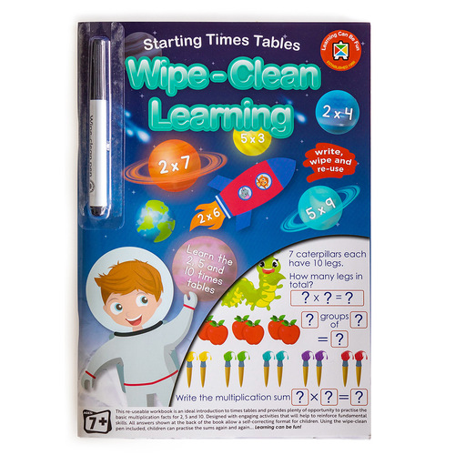 Wipe-Clean Learning Book "Starting Times Tables" Educational Book