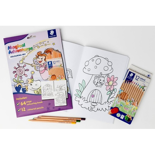 Staedtler Colouring Book Set Includes PK 12 Pencils - MAGICAL ADVENTURES