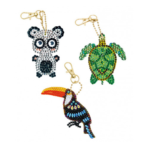 Craft Buddy Crystal Art Keyring Kit - Exotic Animals