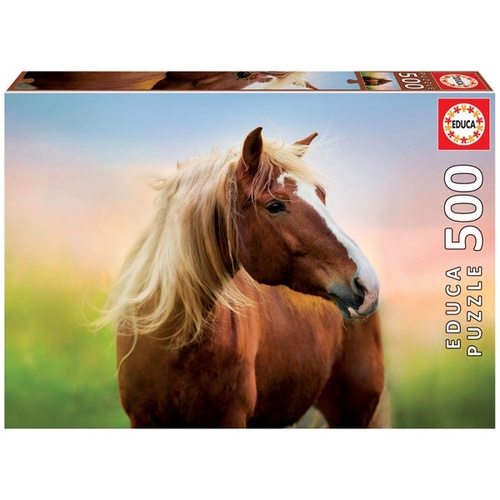 Educa Puzzle 500 Piece Jigsaw Puzzle - Horse At Sunrise 