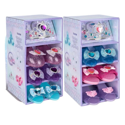 Fashion Princess Tiara Jewellery 3 Pairs Shoes Set - AA500325