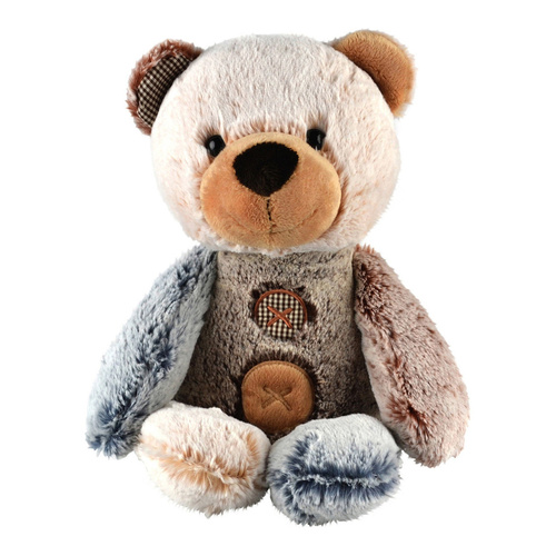Soft Plush Toy Bear Patches Brown 28cm - Small