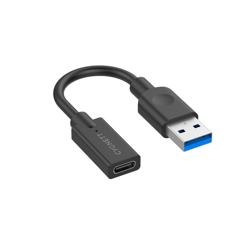 Cygnett Essential 10cm USB-A Male to USB-C Female Cable Adapter - Black