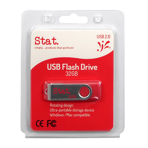 STAT 32GB Rotating Pocket USB Flash Drive 2.0 - 84581