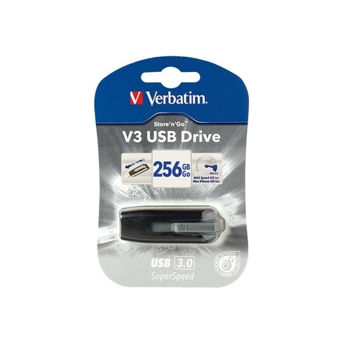Verbatim 256GB USB 3.0 V3 Store n Go Flash Drive 49168 - Grey