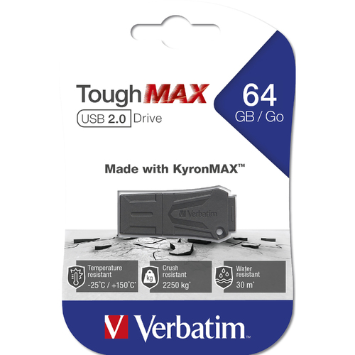 Verbatim 64GB 2.0 Tough Max USB Drive - 49332