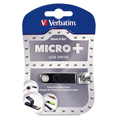 Verbatim Store n Go Micro+ 16GB USB Flash Drive Black - V97764