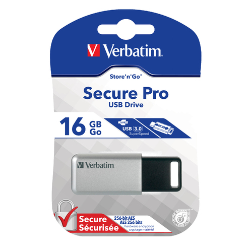 Verbatim 16GB 3.0 Store ’n’ Go Secure Pro Encrypted USB Drive - 98664