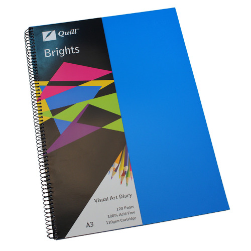 Quill Visual Art Diary A3 Brights 120 Page Acid Free 110gsm 100851362 - Blue