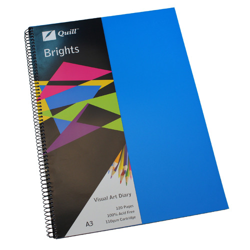 Quill Visual Art Diary A3 Brights 60 Leaf - Blue
