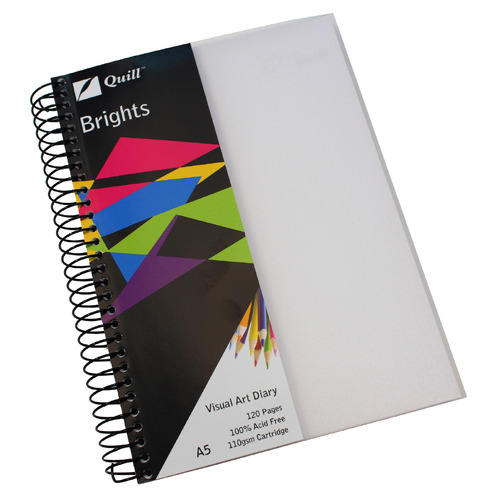 Quill A5 Visual Art Diary, Drawing, Sketch Book 120 Pages 110gsm Acid Free - White