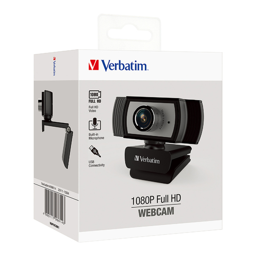 Verbatim 1080p Full HD Webcam Black/Silver - 66614