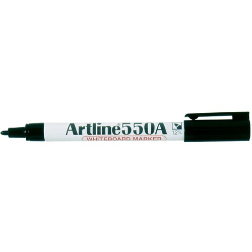 Artline 550A Whiteboard Marker 1.2mm Bullet Nib Black 12 Pack - 155001A