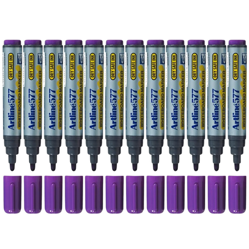 Artline 577 Whiteboard Marker 3mm Bullet Nib Purple 12 Pack - 157706