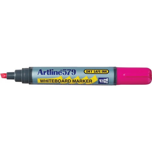 Artline 579 Whiteboard Marker 5mm Chisel Nib Pink 12 Pack - 157909