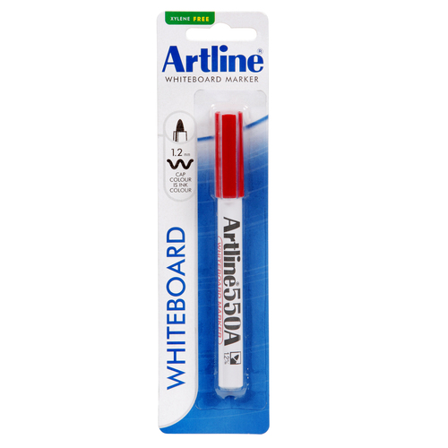 Artline 550A Whiteboard Marker 1.2mm Bullet Nib Red HS - 155062A