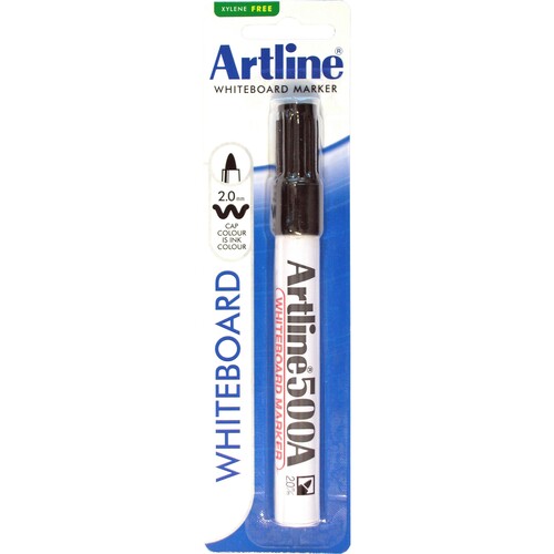 Artline 500A Whiteboard Marker 2mm Bullet Nib Black - 150061A