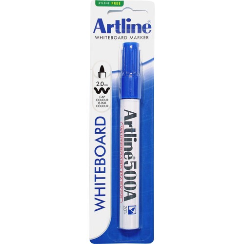 Artline 500A Whiteboard Marker 2mm Bullet Nib Blue  - 150063A