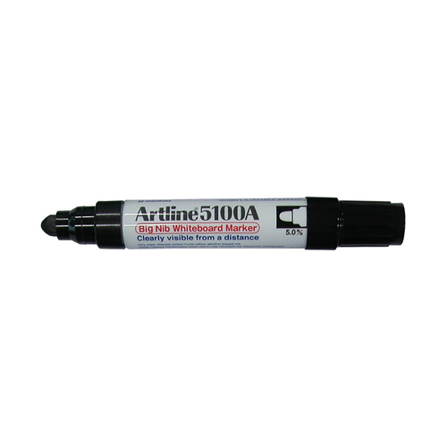 Artline 5100A Whiteboard Marker 5mm Bullet Nib Black 6 Pack - 151001
