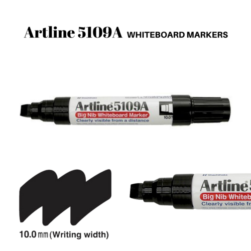Artline 5109A Whiteboard Marker 10mm Chisel Nib Black - 159061
