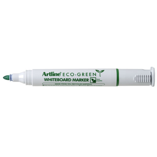 Artline 527 Eco Whiteboard Marker 2mm Bullet Nib Green 12 Pack - 157504