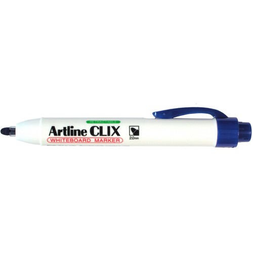 Artline 573 Clix Retractable Whiteboard Marker 2mm Bullet Nib Blue 12 Pack - 157303
