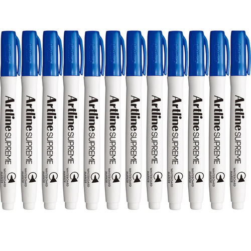 Artline Supreme Whiteboard Marker 1.5mm Bullet Tip Blue 12 Pack - 105103
