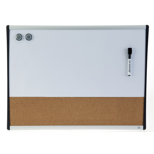 Quartet Combination Whiteboard Cork Board 460 x 610mm - Aluminium ARC Frame