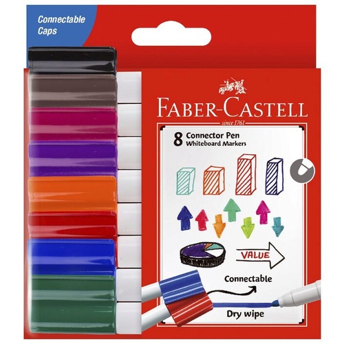 Faber-Castell Connector Whiteboard Markers Wallet/8 Assorted