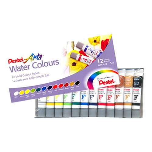 Pentel WFRS-12 Watercolour Paint 5mL Tubes 12 Pack