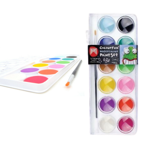 Micador Watercolour Palette Set With Brush - 12 Pack
