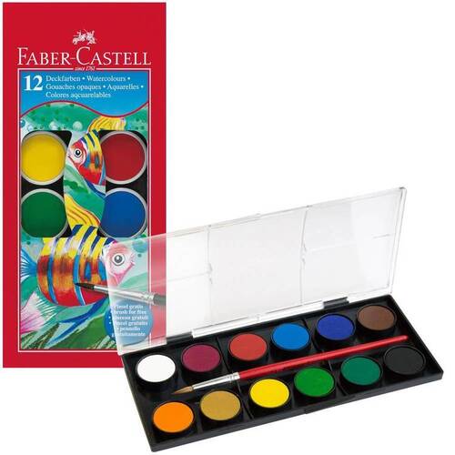 Faber Castell Watercolour Paint Tablets Set 12 Pack